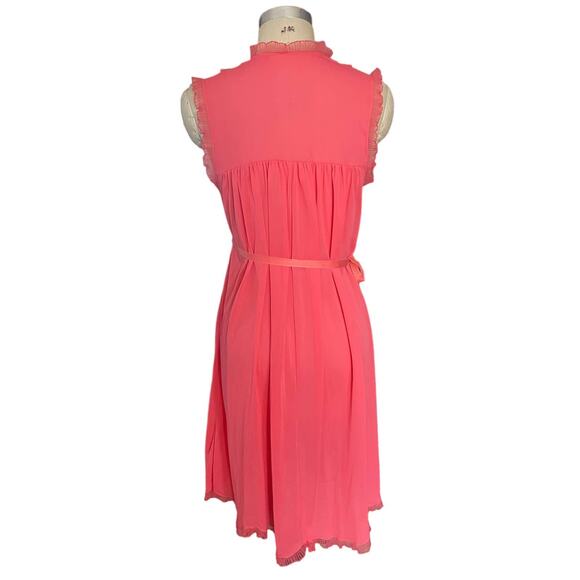 Vintage 60s Harvey Woods Salmon Pleated Sleeveless Nightgown size 34/ Small - Picture 4 of 9